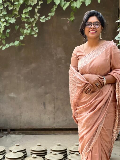 Natural Dye Half silk Saree from Bangladesh