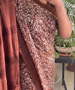Maslin Natural Dye Kantha Saree from Bangladesh