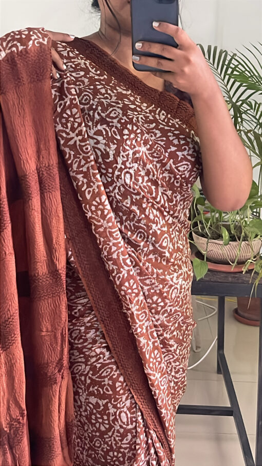 Maslin Natural Dye Kantha Saree from Bangladesh