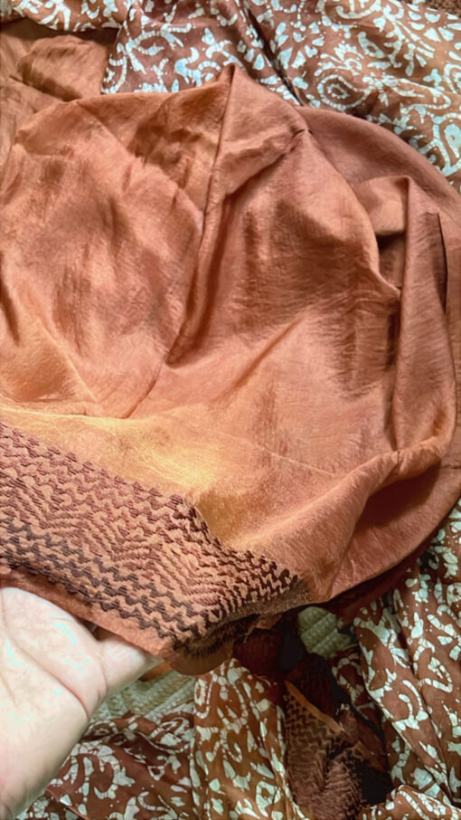 Maslin Natural Dye Kantha Saree from Bangladesh