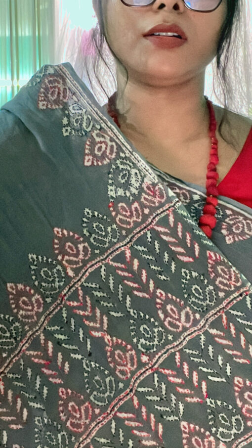 Natural Dye Kantha Saree from Bangladesh