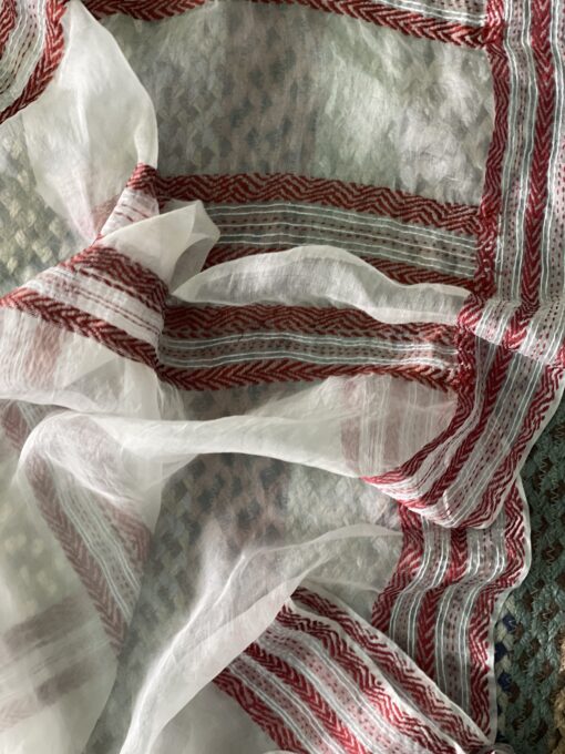 Maslin Natural Dye Kantha Saree from Bangladesh