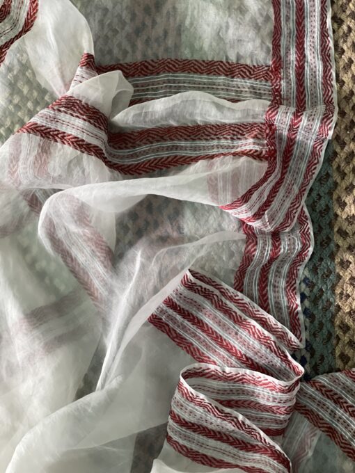 Maslin Natural Dye Kantha Saree from Bangladesh