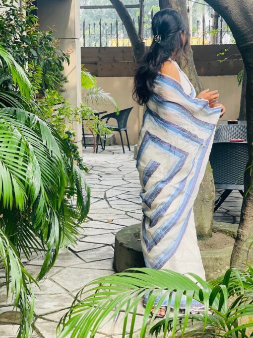 Maslin Natural Dye Kantha Saree from Bangladesh