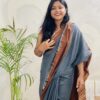 Natural Dye Premium luxury handloom Shibori cotton Saree from Bangladesh