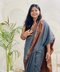 Natural Dye Premium luxury handloom Shibori cotton Saree from Bangladesh