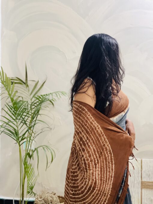 Natural Dye Premium luxury handloom Shibori cotton Saree from Bangladesh