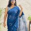 Natural Dye Premium luxury handloom Shibori cotton Saree from Bangladesh
