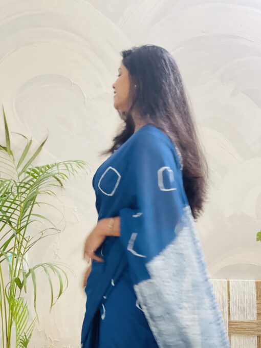 Natural Dye Premium luxury handloom Shibori cotton Saree from Bangladesh