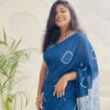 indigo shibori cotton saree from bangladesh