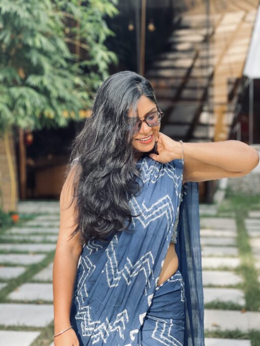 Natural Dye Premium luxury handloom Shibori cotton Saree from Bangladesh