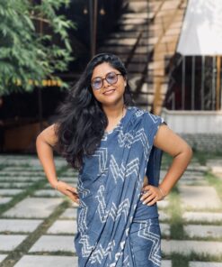 Natural Dye Premium luxury handloom Shibori cotton Saree from Bangladesh