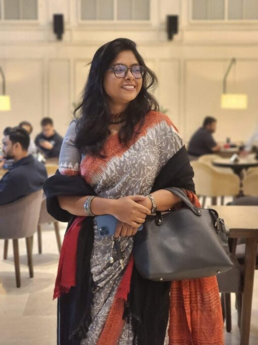 Natural Dye Half silk Saree from Bangladesh