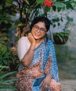 Natural Dye Half silk Saree from Bangladesh