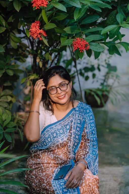 Natural Dye Half silk Saree from Bangladesh