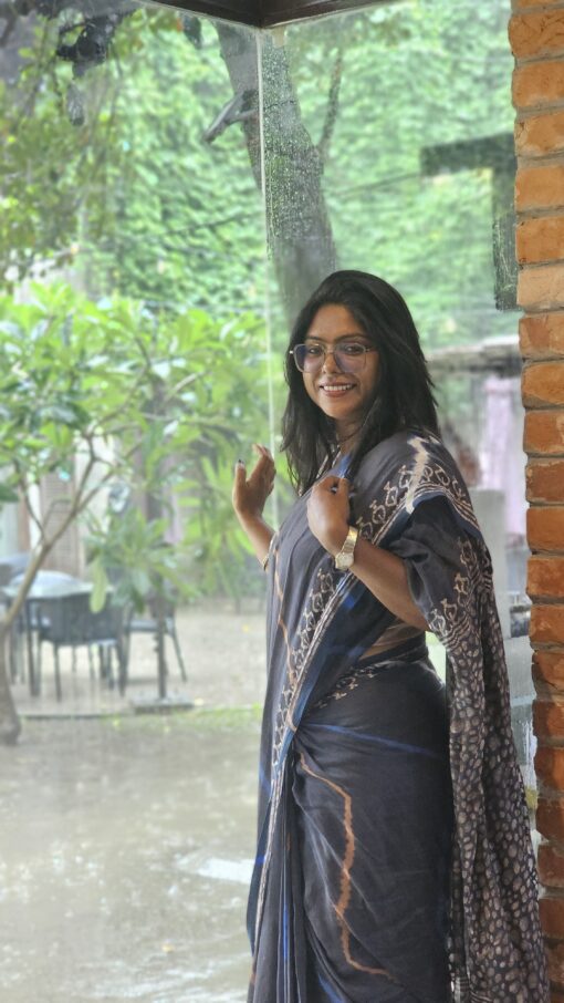 Natural Dye Half silk Saree from Bangladesh