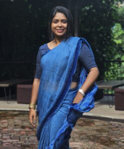 Indigo Kantha saree from Bangladesh