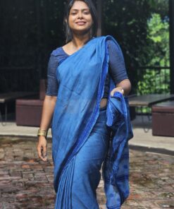 Maslin Natural Dye Kantha Saree from Bangladesh