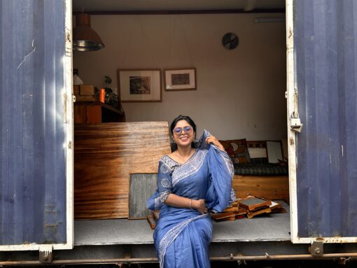 Ocean Ink Maslin Saree - Image 9