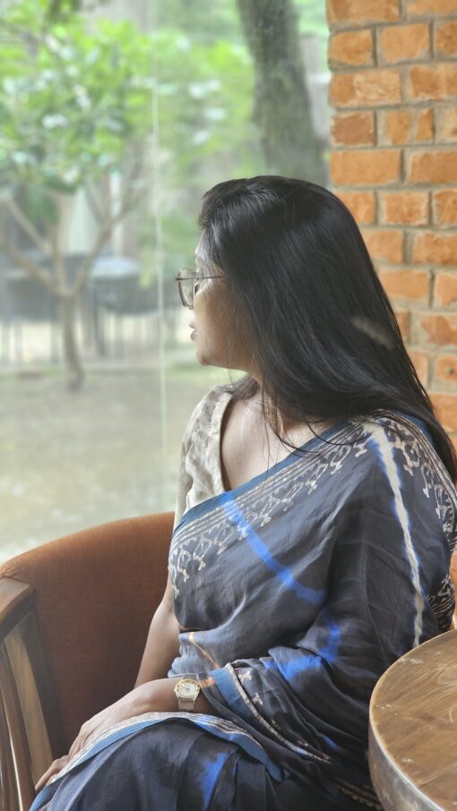 Natural Dye Half silk Saree from Bangladesh