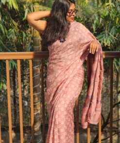 Maslin Natural Dye Kantha Saree from Bangladesh