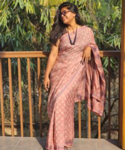 Maslin Natural Dye Kantha Saree from Bangladesh