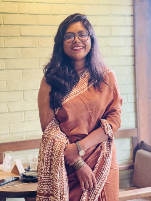 Brick Brown Balaka Silk saree - Image 3