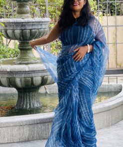 Shibori Maslin Saree