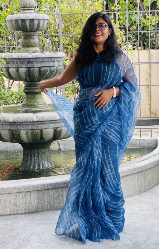 Shibori Maslin Saree