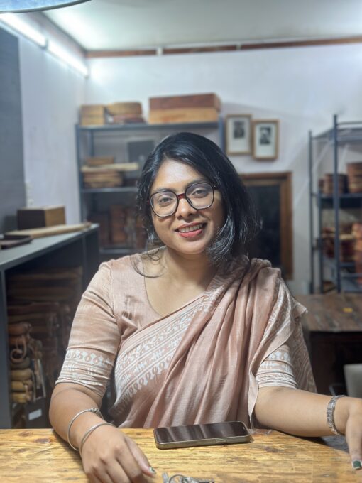 Natural Dye Half silk Saree from Bangladesh