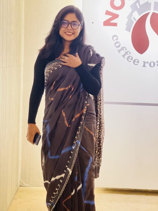 Natural Dye Half silk Saree from Bangladesh