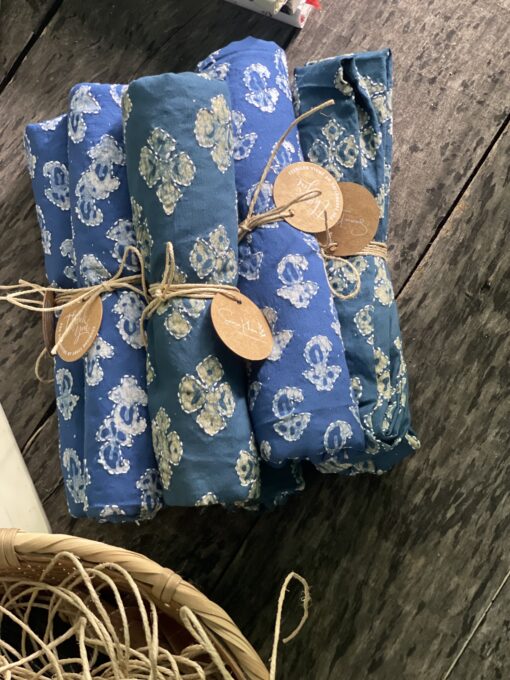 Indigo Anokhi Worked Tops Fabric (One Yard)