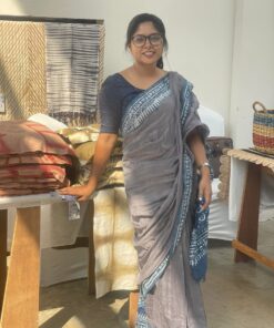 Natural Dye Half silk Saree from Bangladesh
