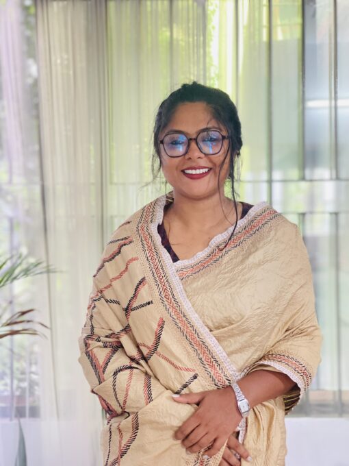 Stone Petel Silk Kantha Saree - Image 8