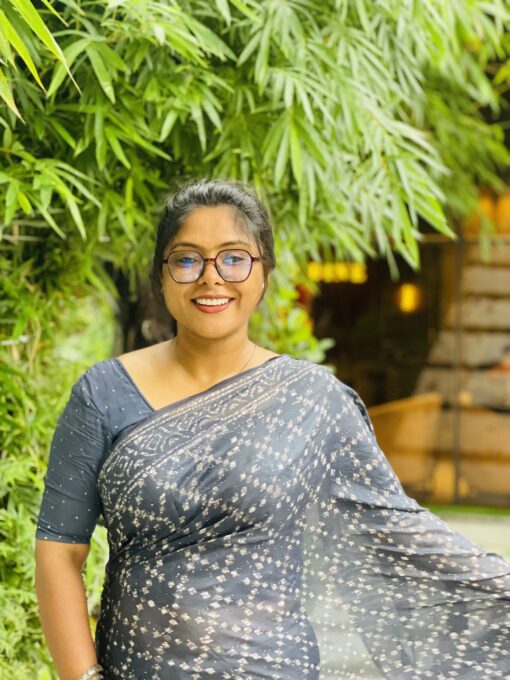 Dark indigo Soft Maslin Saree - Image 26