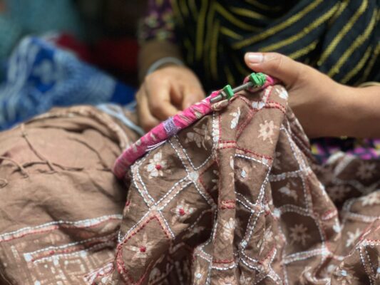 Handloom Cotton Kantha Anokhi Saree – Bangladesh