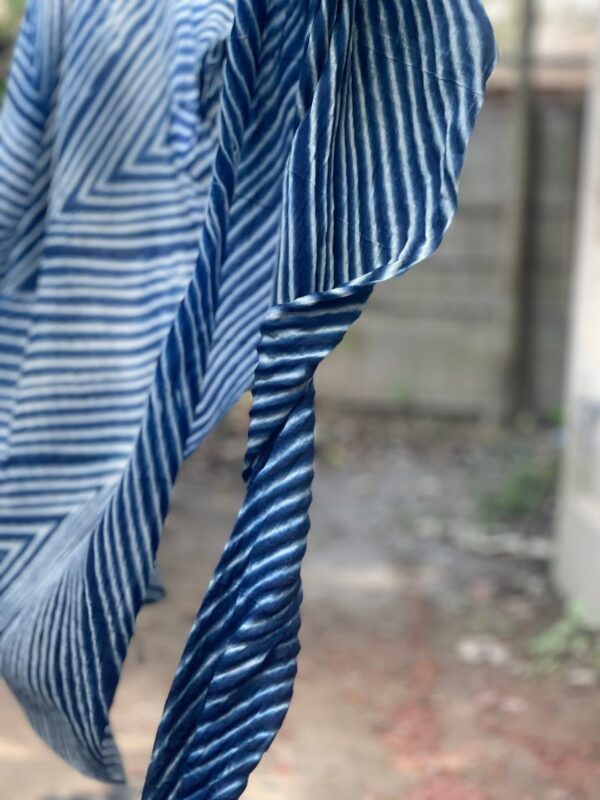 Made in Bangladesh,Cotton Kantha Saree,natural dye,Pipe Dye,Indigo dye