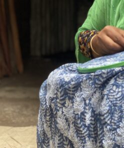 Alternative view of Indigo Leaves Handloom Cotton Anokhi Kantha Saree