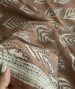 Alternative view of Dried Rose Handloom Cotton Anokhi Kantha Saree