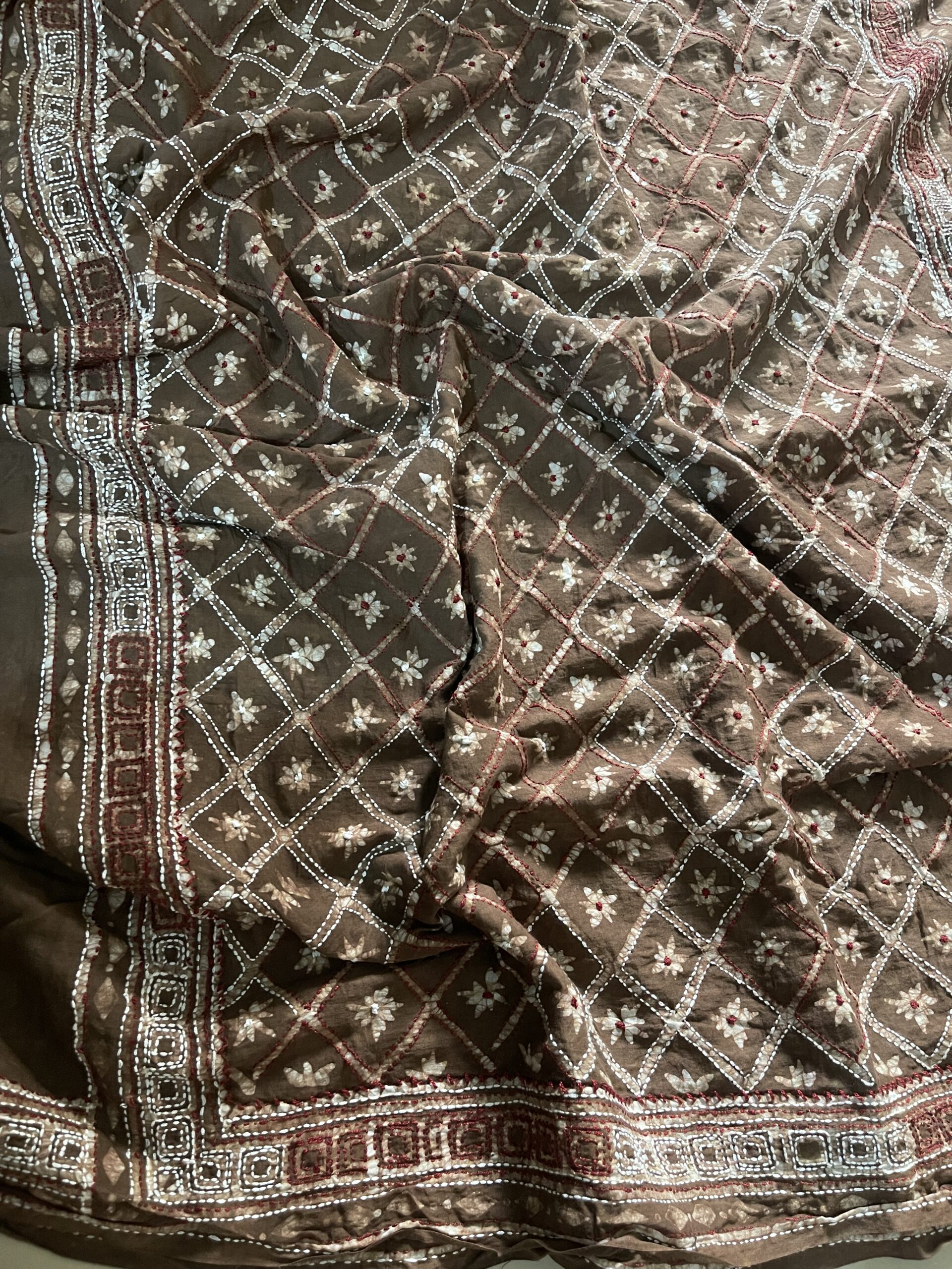 Handloom Cotton Kantha Anokhi Saree – Bangladesh