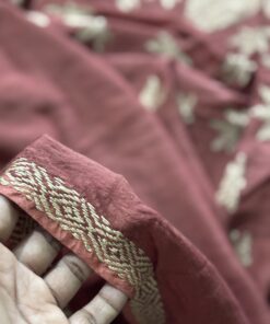 Alternative view of Beige Poddo Catechu Brown Heritage Kantha Saree