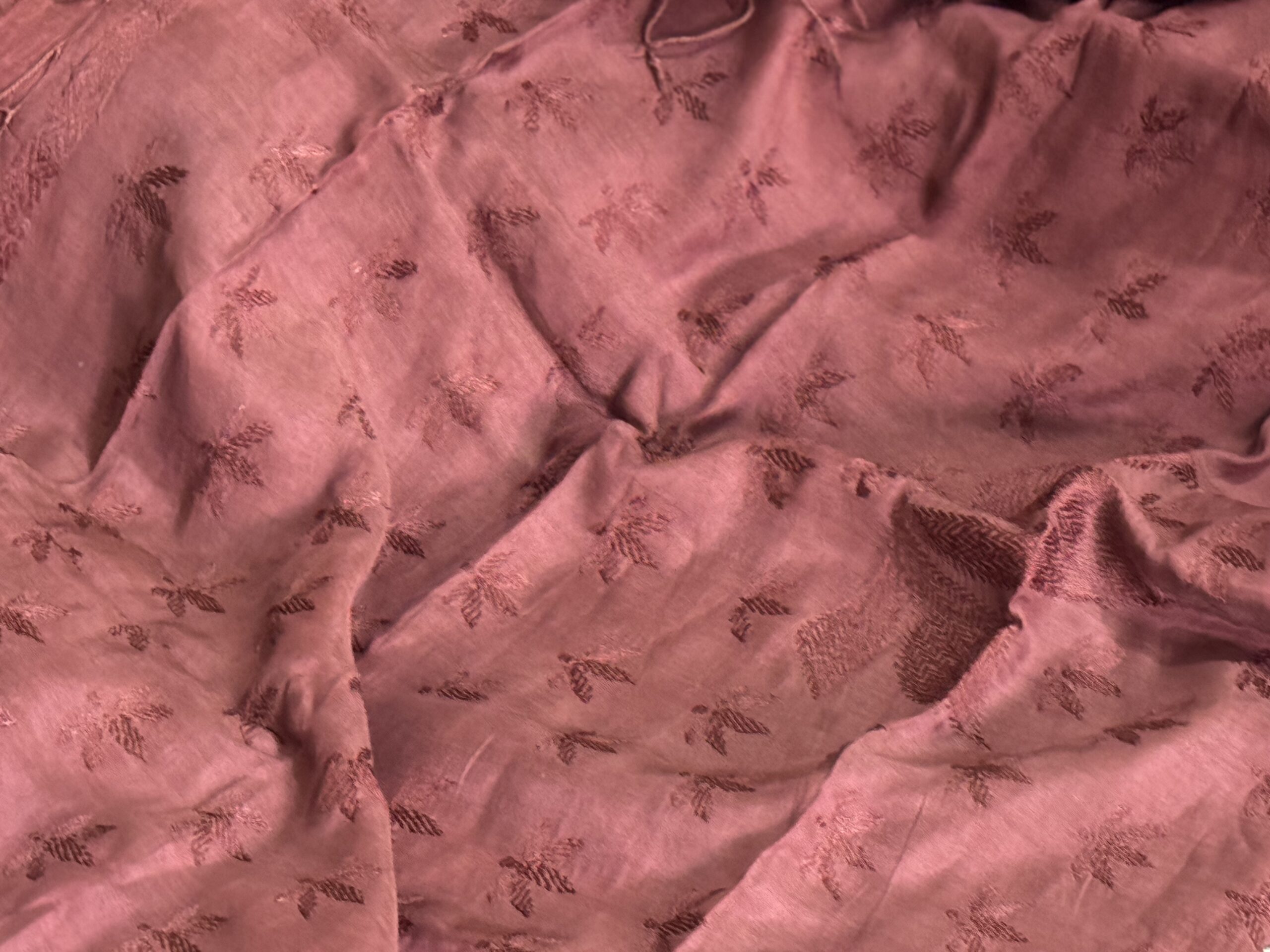 Clayfire Poddo Naturally Dyed Catechu Brown Kantha Saree - Image 3