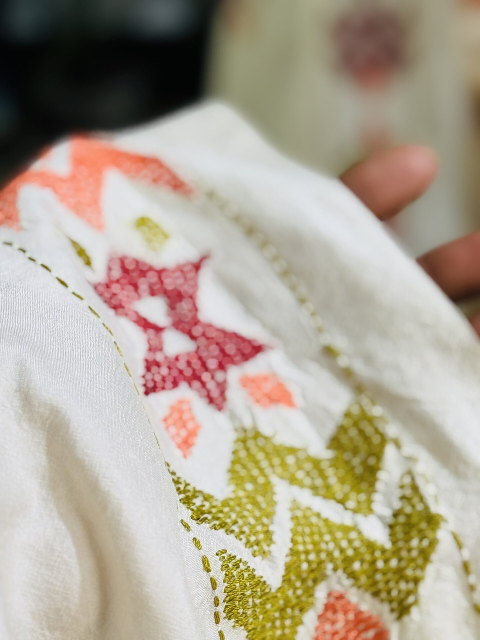 The Balaka Heirloom Multicolored Thread Kantha Saree - Image 6