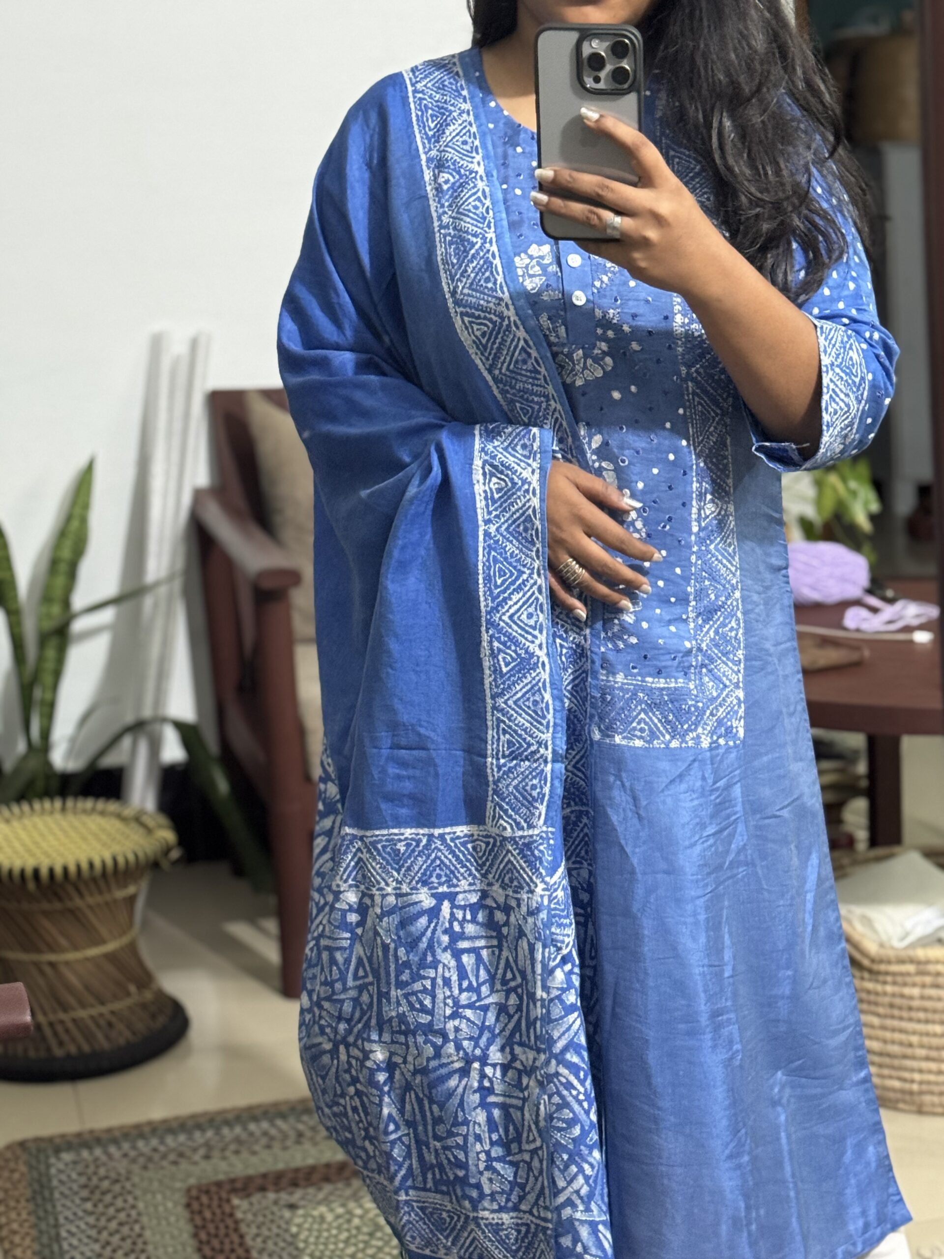 Silk Kantha Kurti, Kamij & Orna Set in Bangladesh