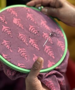 Alternative view of Lilac Artisan Silk Kantha Kurti Set